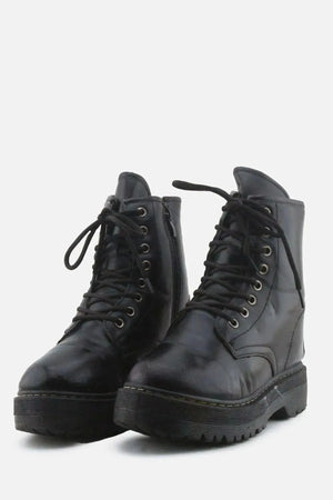 European Brand Zipper Laces Combat Ankle Boots | 100% Authentic Leather - sundaybazar