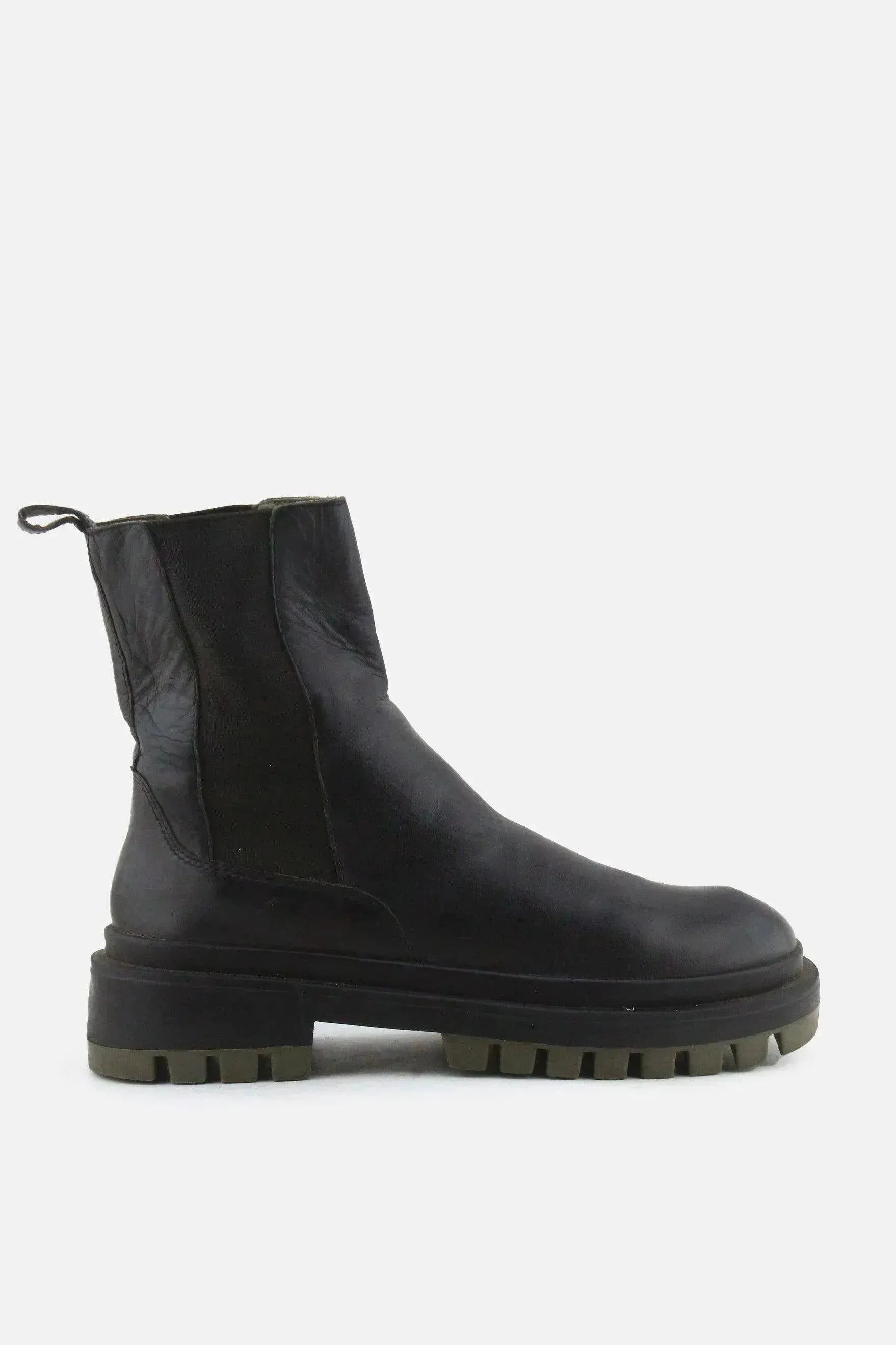 Zara Stretchable Combat Ankle Boots | 100% Authentic Leather - sundaybazar