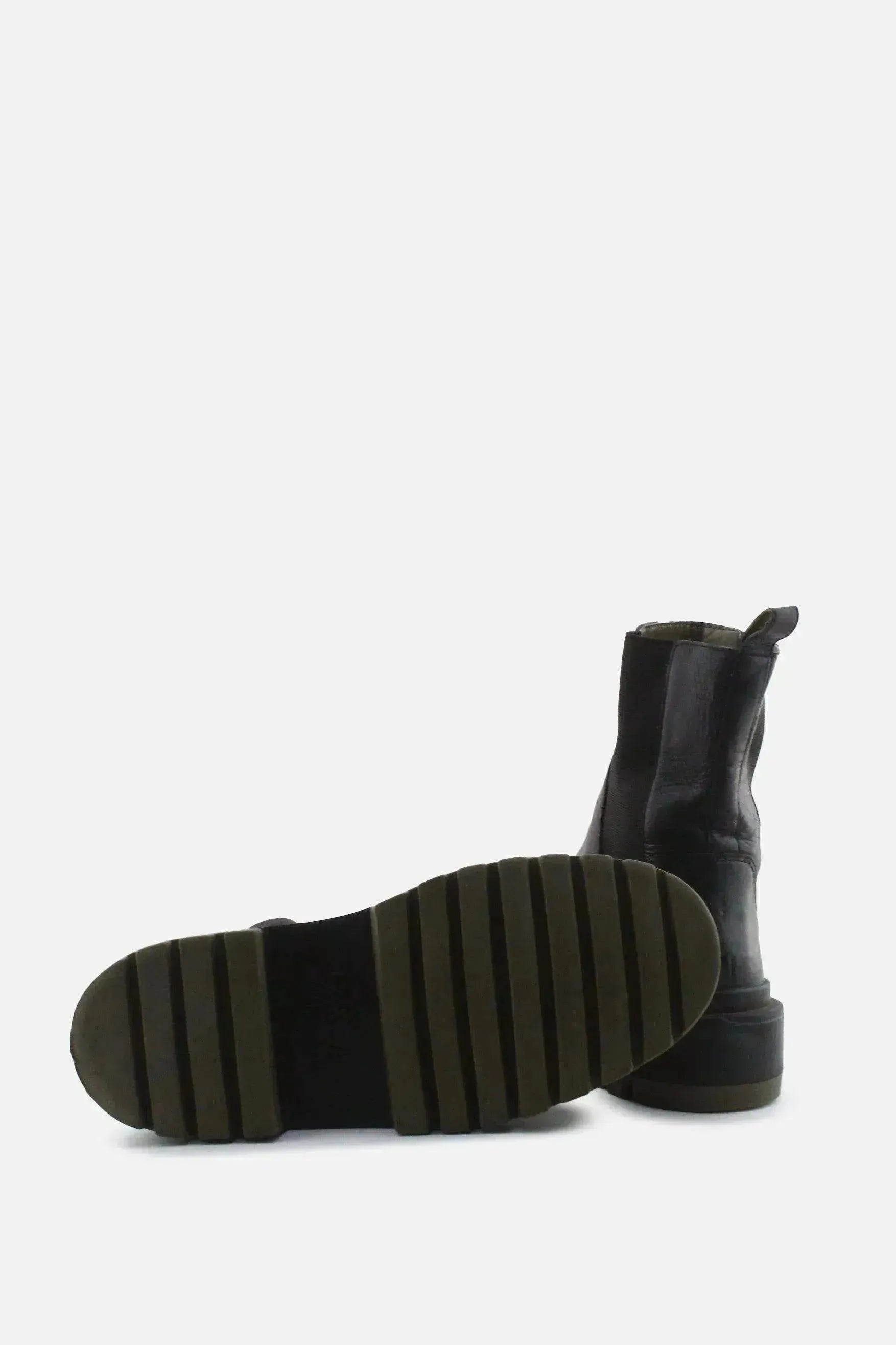 Zara Stretchable Combat Ankle Boots | 100% Authentic Leather - sundaybazar
