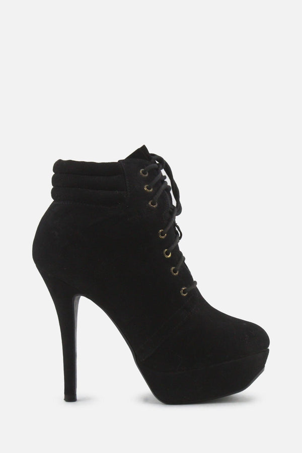 Zara Laces Stilettos Ankle Boots | Suede