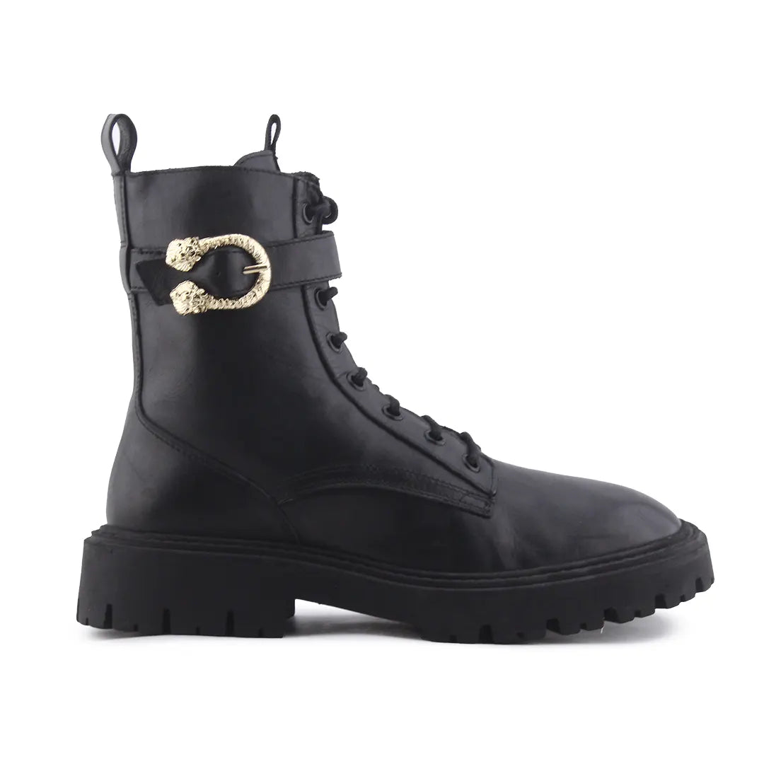 Zara Zipper Buckle Strap Lace Up Ankle Boot | 100% Authentic Leather