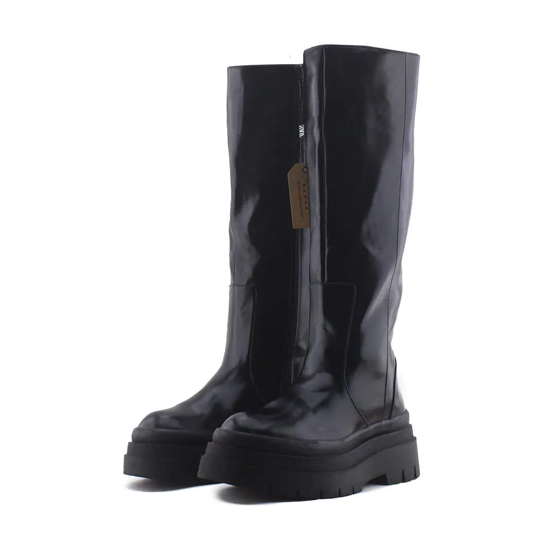 Zara Zipper Knee High Boot | 100% Authentic Leather