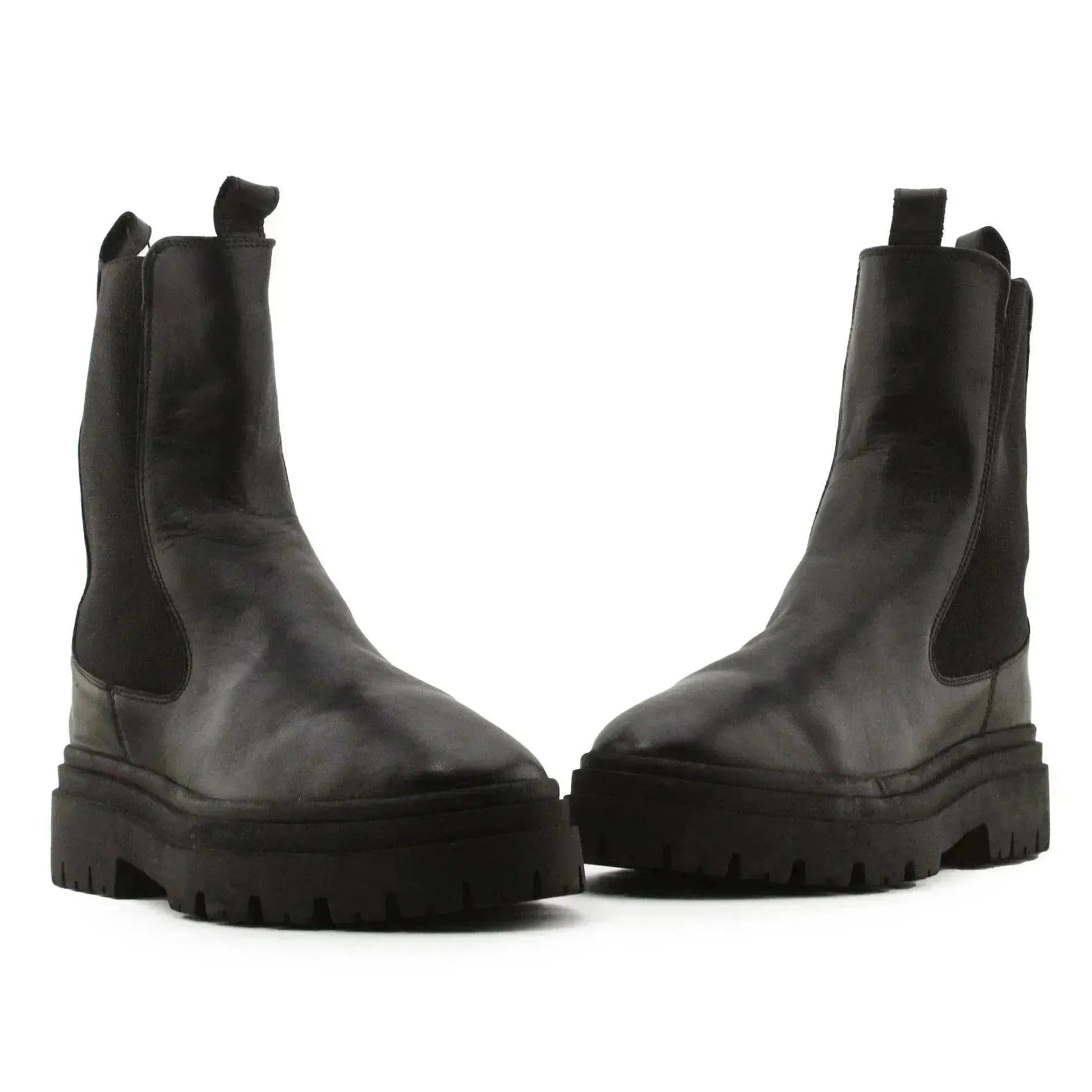 Zara Stretchable Ankle Boots | 100% Authentic Leather - sundaybazar