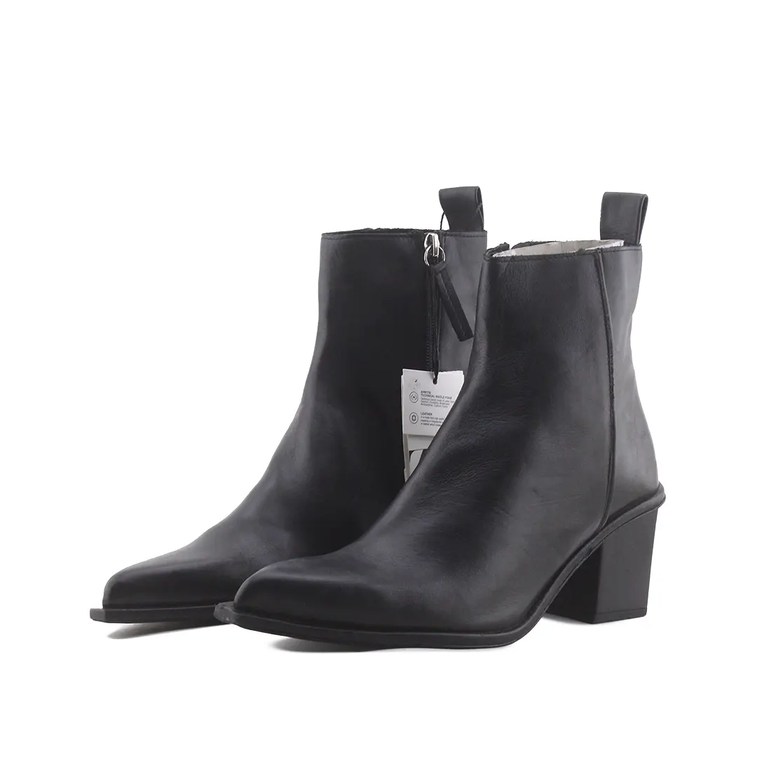 Zara Zipper Block Ankle Boot | 100% Authentic Leather