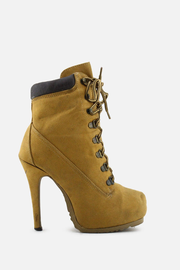 European Brand Laces Stilettos Ankle Boots | Suede