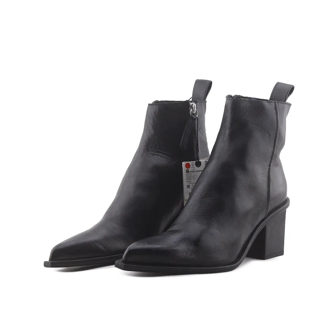 Zara Zipper Ankle Boot | 100% Authentic Leather