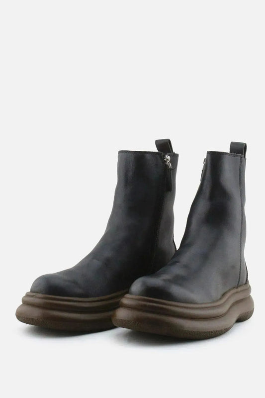 Zara Zipper Chelsea Ankle Boots | 100% Authentic Leather - sundaybazar