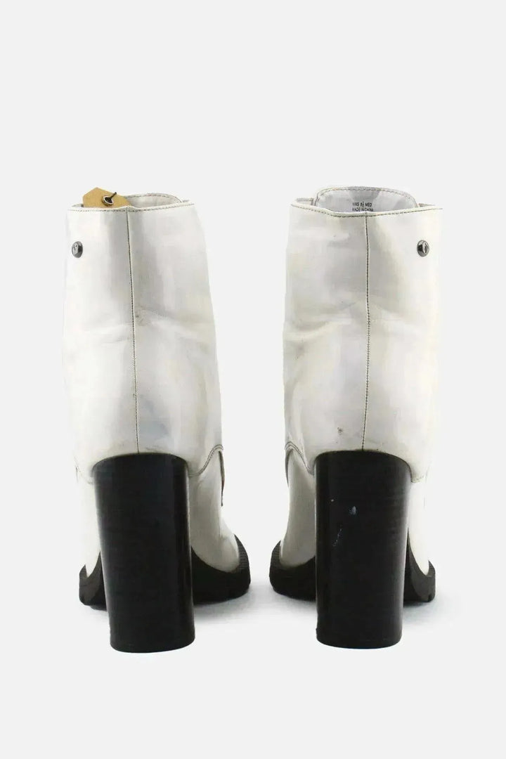 Simple Vera Zipper Block Ankle Boots | 100% Synthetic Leather - sundaybazar