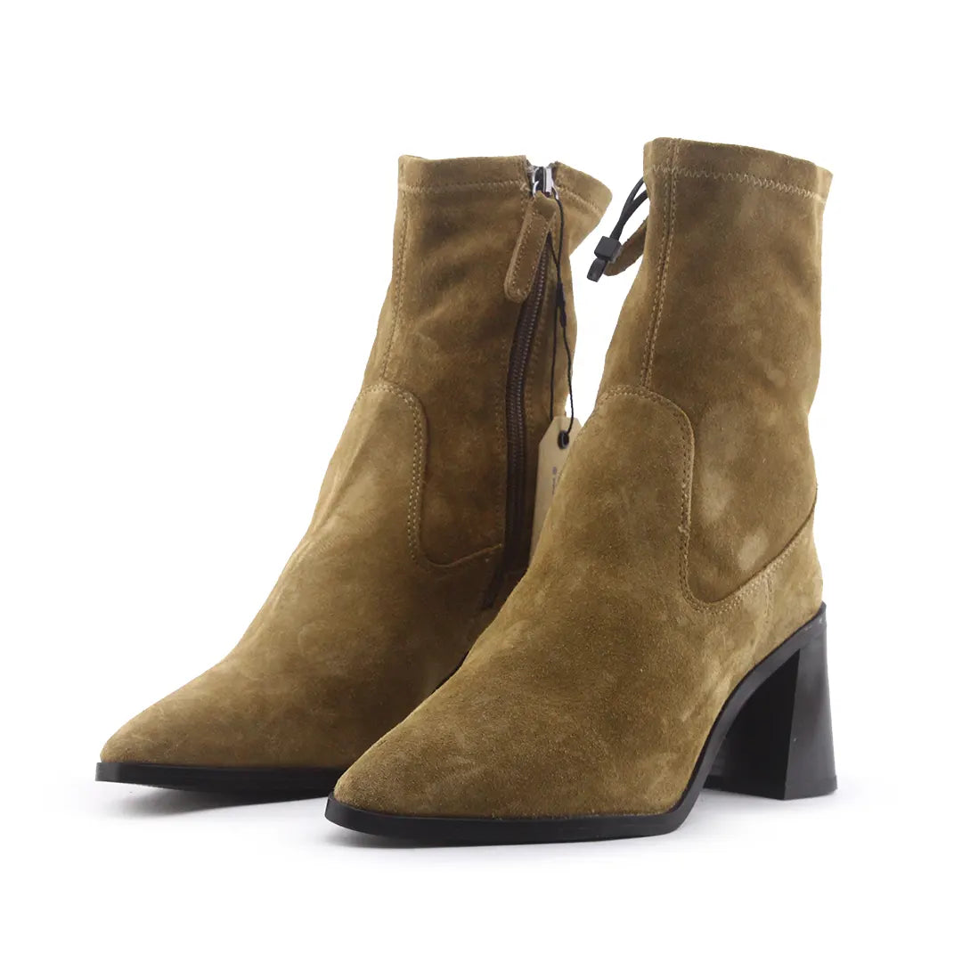 Zara Zipper Suede Ankle Boot