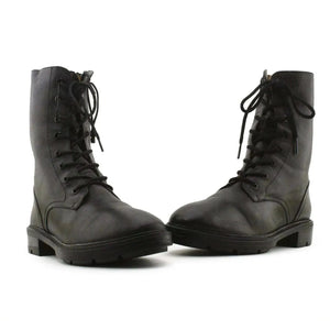 Zara Zipper Laces Combat Boots | 100% Authentic Leather - sundaybazar