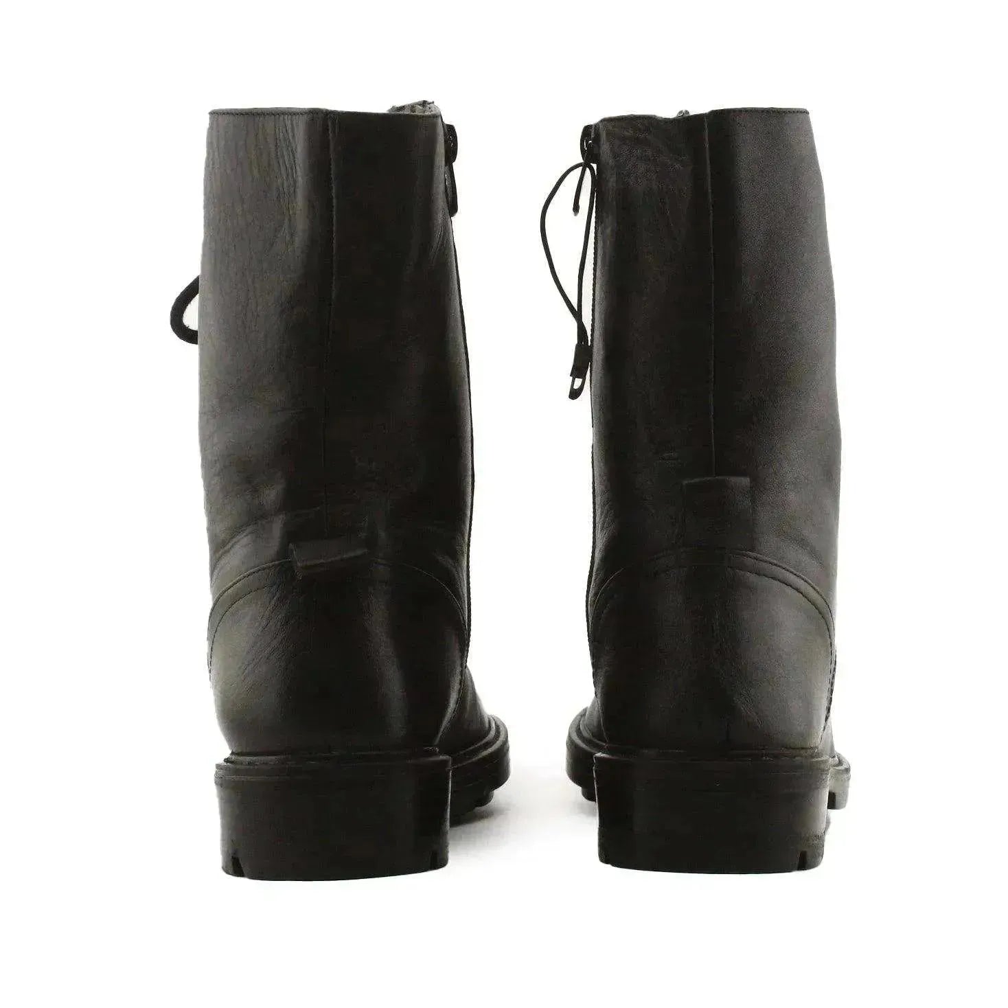 Zara Zipper Laces Combat Boots | 100% Authentic Leather - sundaybazar