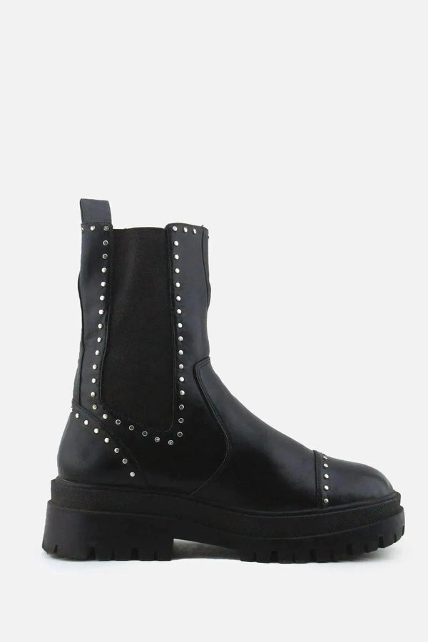 Stradivarius Stretchable Combat Ankle Boots | 100% Authentic Leather - sundaybazar