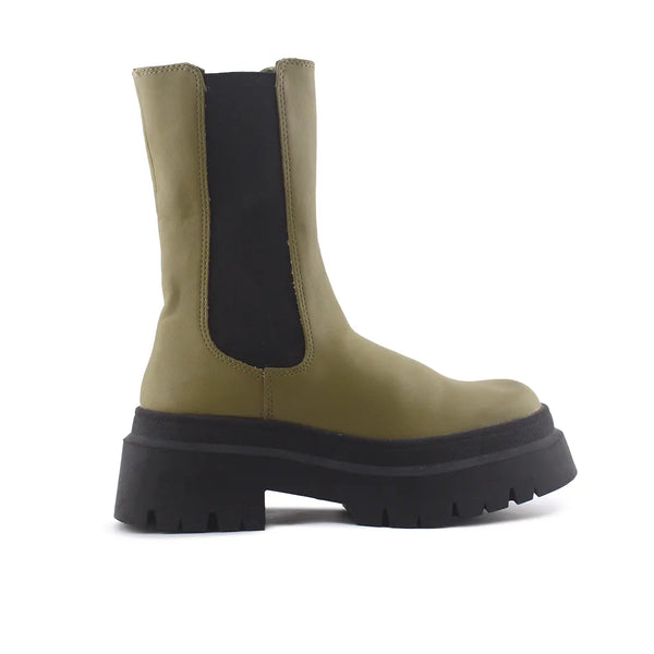 Pull & Bear Stretchable Ankle Boots (100% Authentic Leather)
