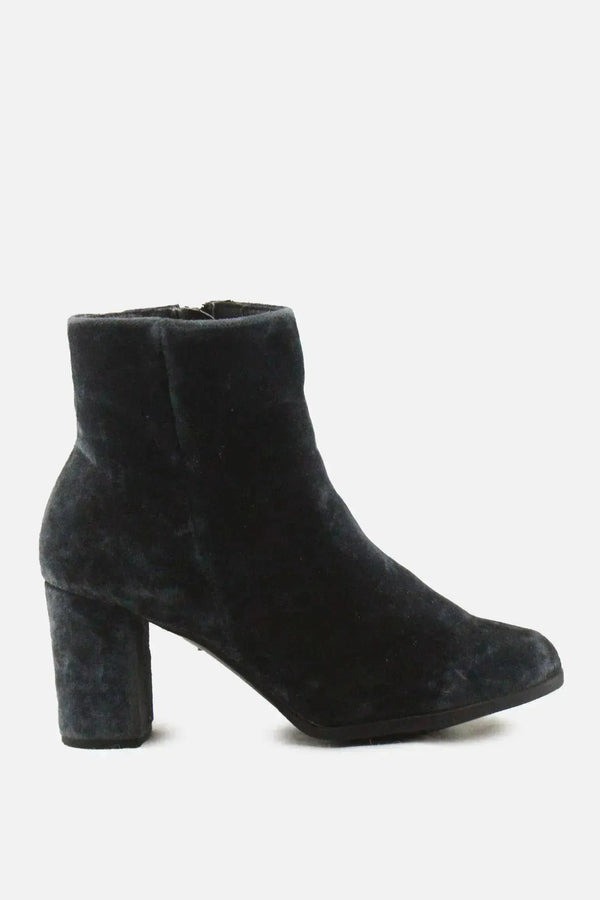 European Brand Zipper Block Heels Ankle Boots | Suede - sundaybazar
