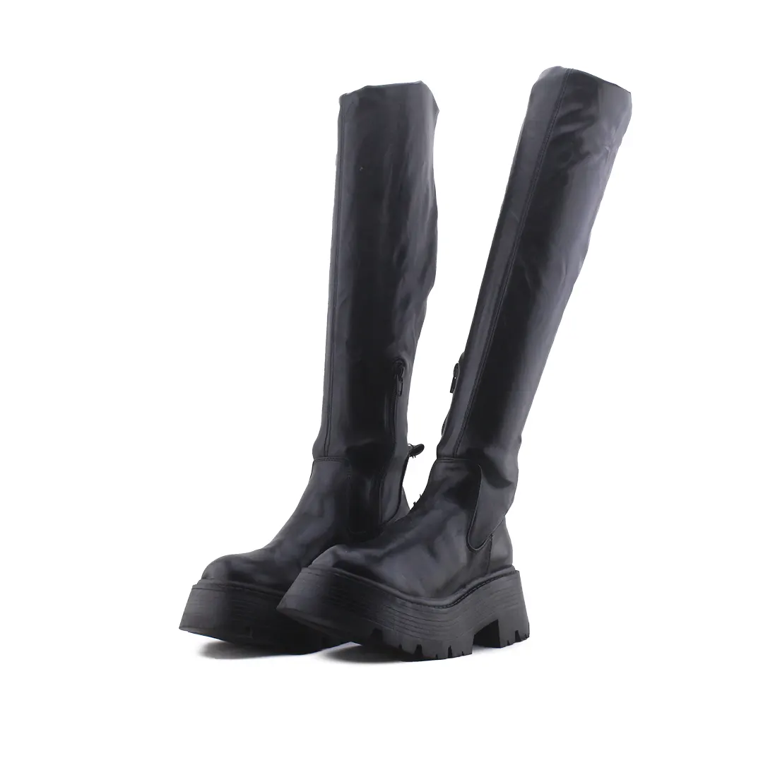 Pull & Bear Zipper Over The Knee Boot | 100% Authentic Leather