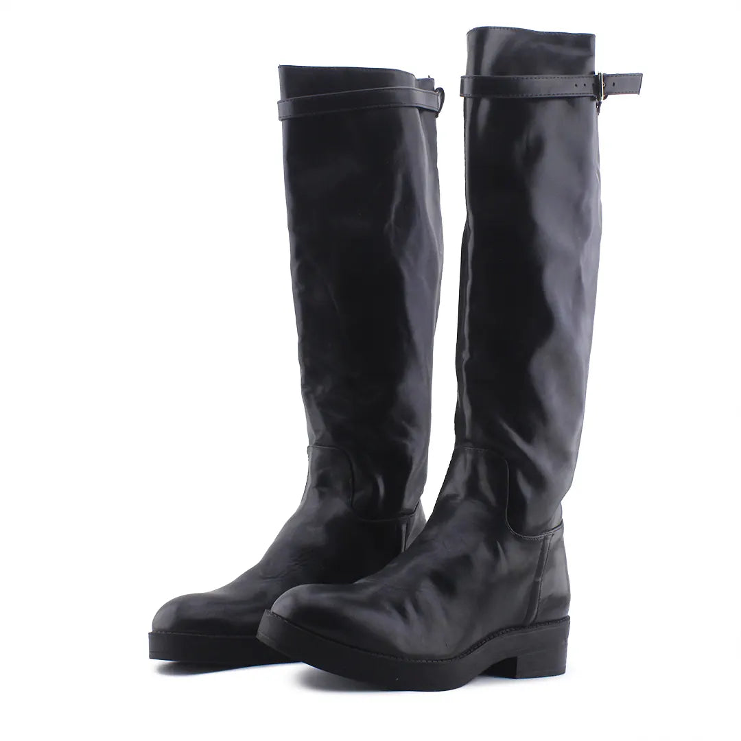 Zara Buckle Strap Knee High Boot | 100% Authentic Leather
