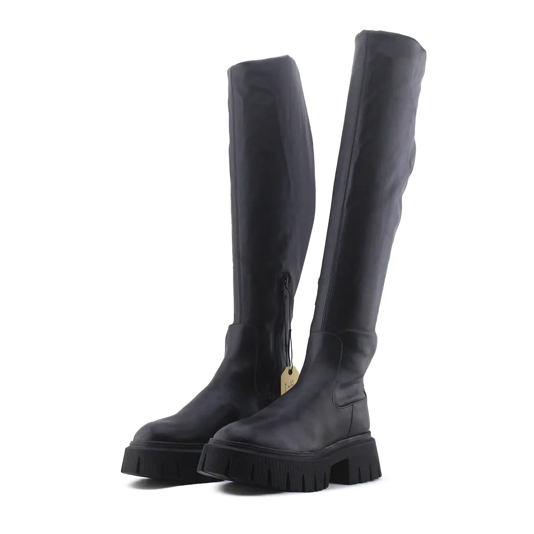 Zara Zipper Over The Knee Boot | 100% Authentic Leather