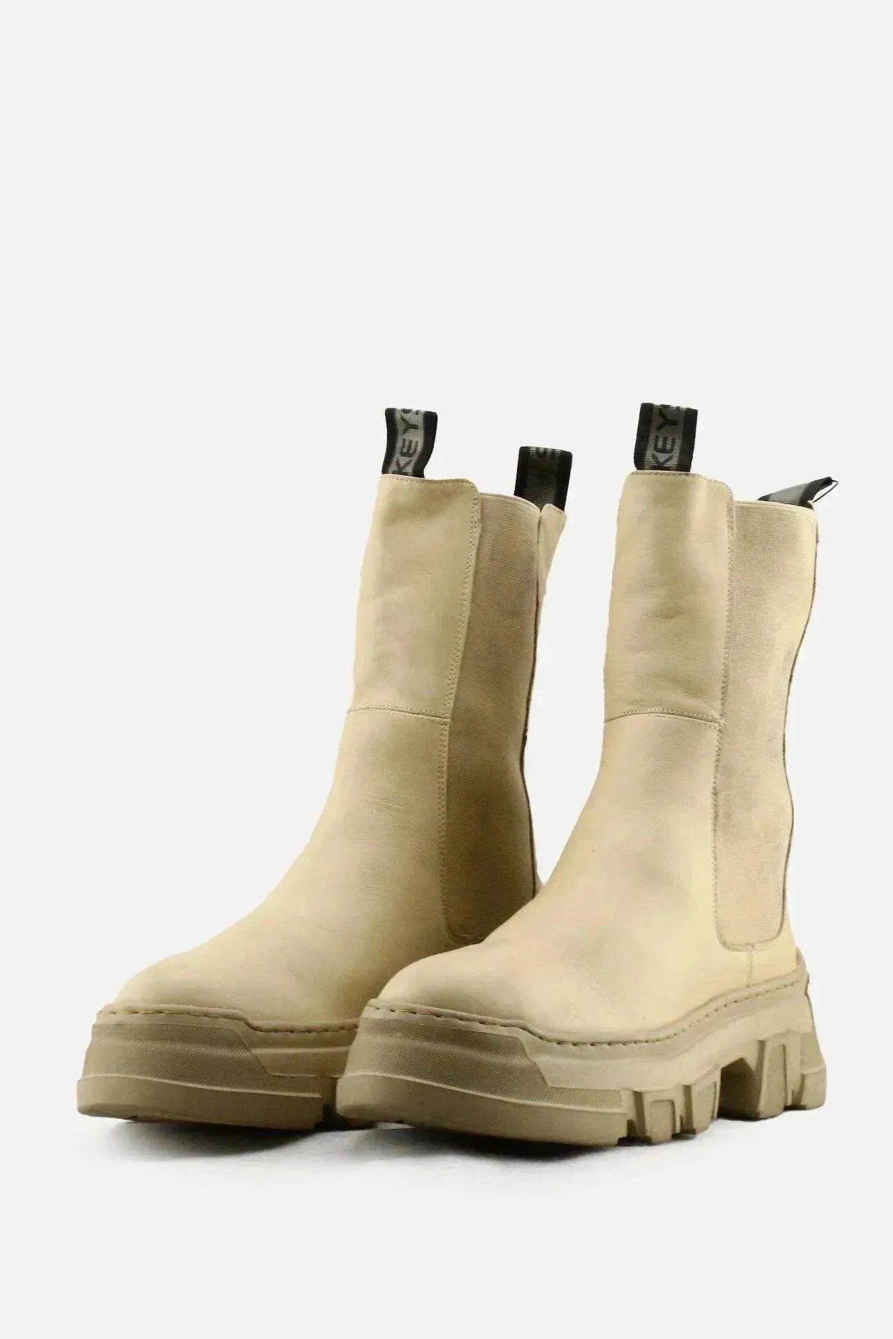 Keys Stretchable Combat Ankle Boots | 100% Authentic Leather - sundaybazar