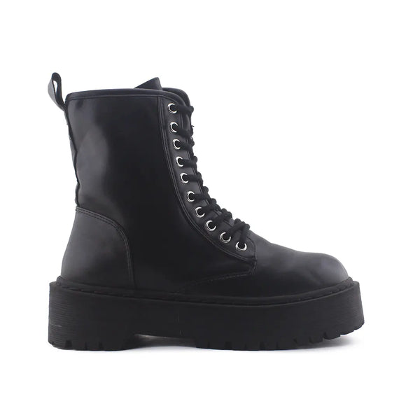Pull & Bear Lace Up Zipper Combat Ankle Boots (100% Authentic Leather)