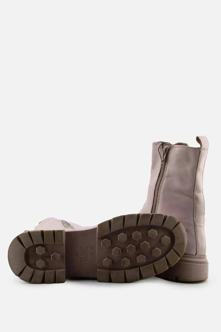 Zara Zipper Chelsea Ankle Boots | 100% Authentic Leather - sundaybazar
