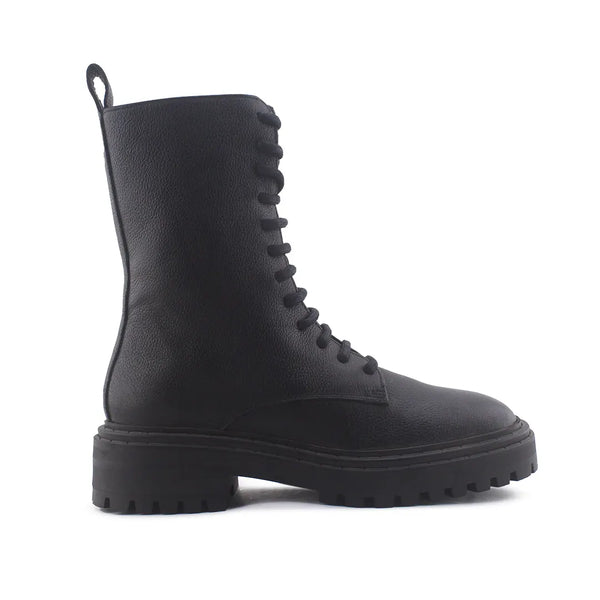 Massimo Dutti Lace Up Zipper Combat Ankle Boots (100% Authentic Leather)