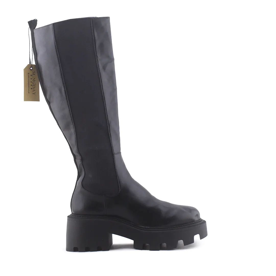 Zara Stretchable Knee High Boot | 100% Authentic Leather