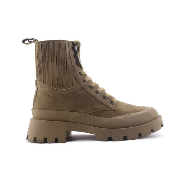 Zara Lace Up Combat Ankle Boots (Suede)