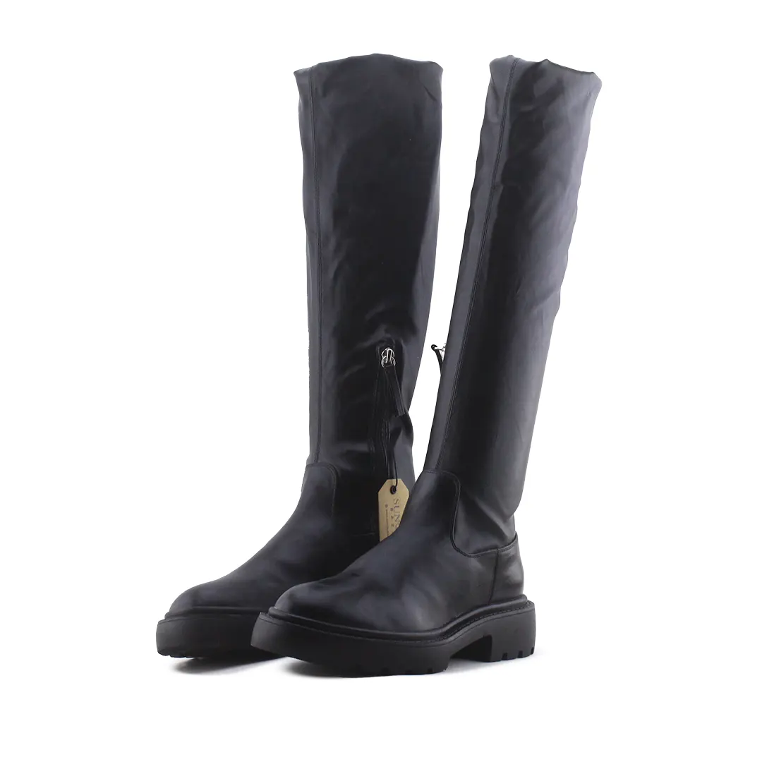 Zara Zipper Over The Knee Boot | 100% Authentic Leather