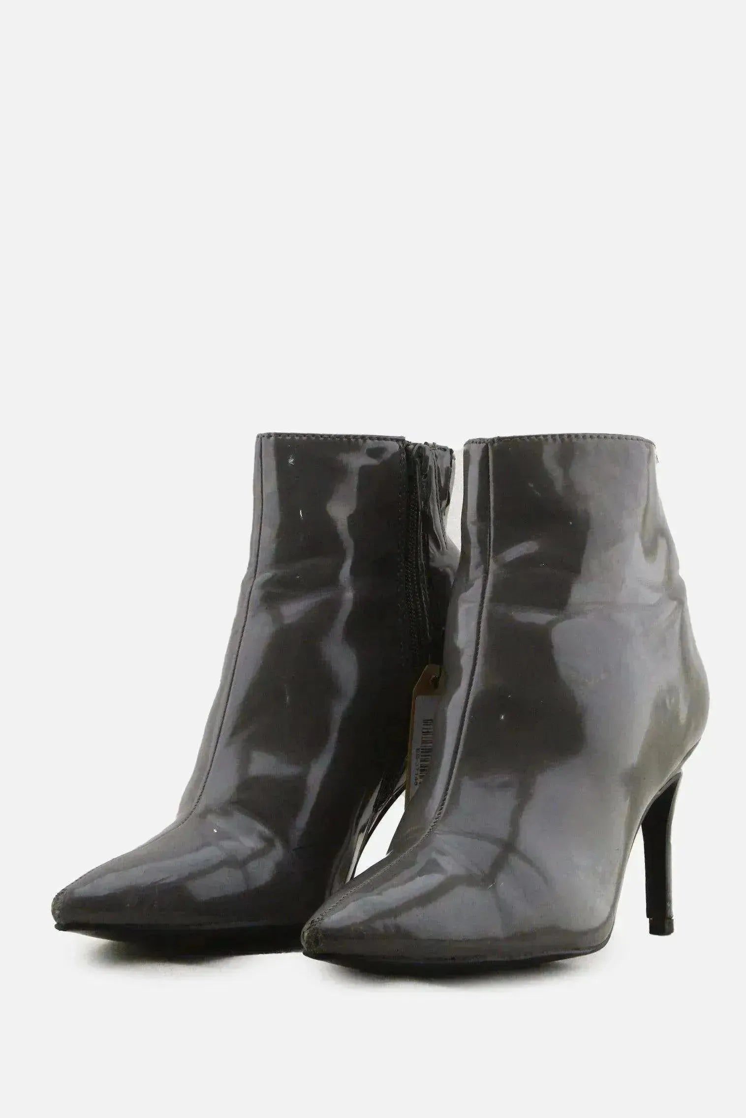 M & S Zipper Stilettos Heels Ankle Boots | 100% Synthetic Leather - sundaybazar