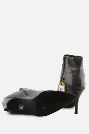 M & S Zipper Stilettos Heels Ankle Boots | 100% Synthetic Leather - sundaybazar