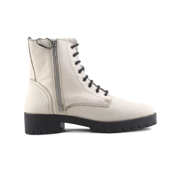 Mango Lace Up Zipper Hiking Ankle Boots (100% Authentic Leather)