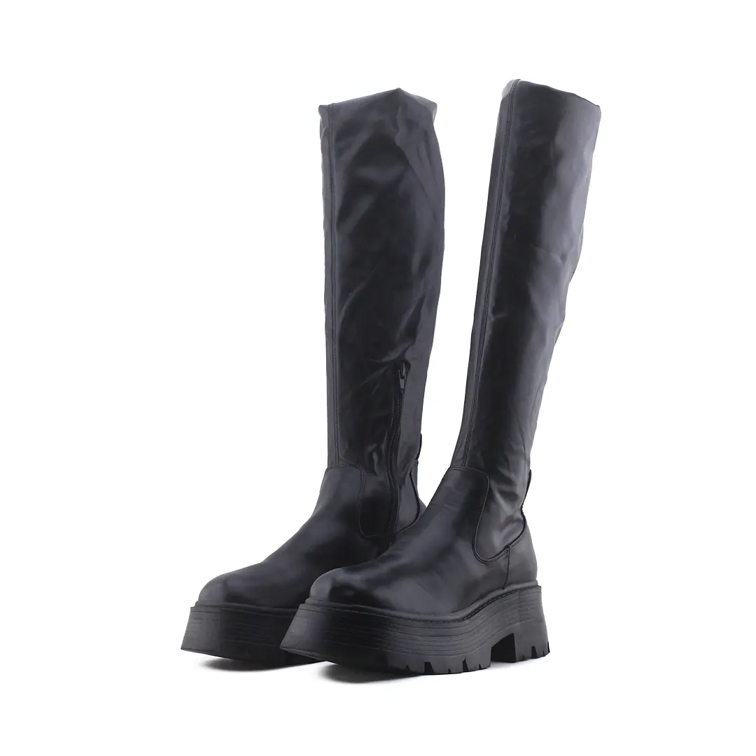 Pull & Bear Zipper Over The Knee Boot | 100% Authentic Leather