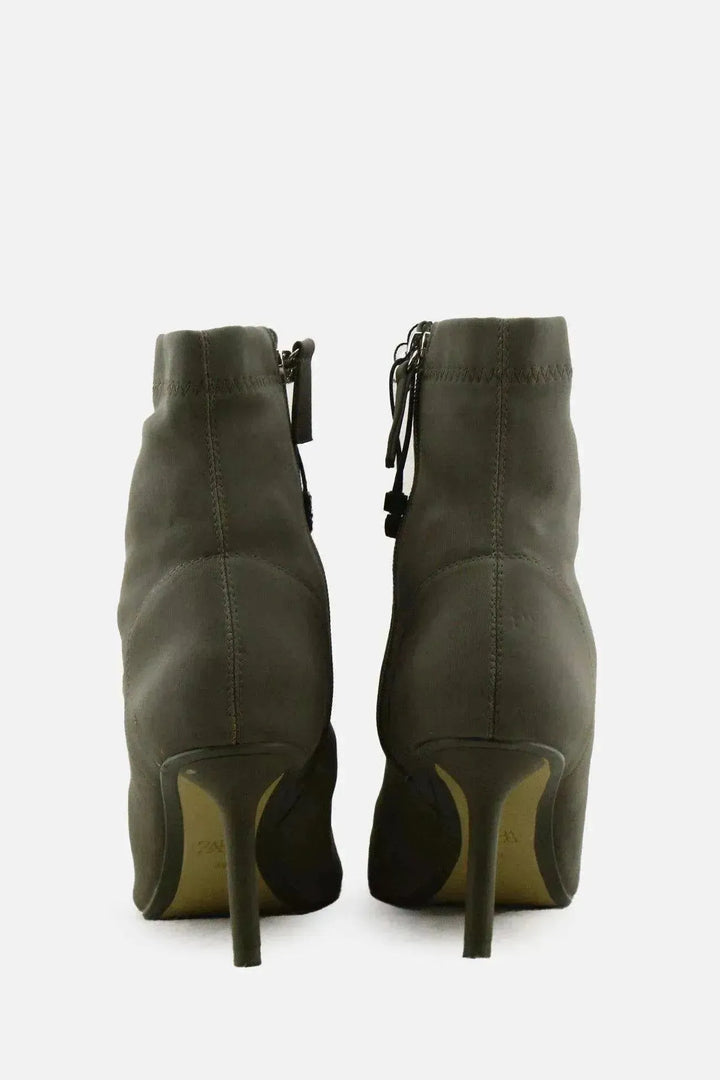 Zara Zipper Stilettos Heels Sock Boots | Textile - sundaybazar