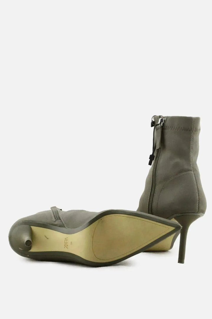 Zara Zipper Stilettos Heels Sock Boots | Textile - sundaybazar