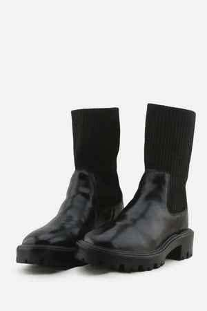 Lefties Stretchable Block Ankle Boots | 100% Authentic Leather - sundaybazar