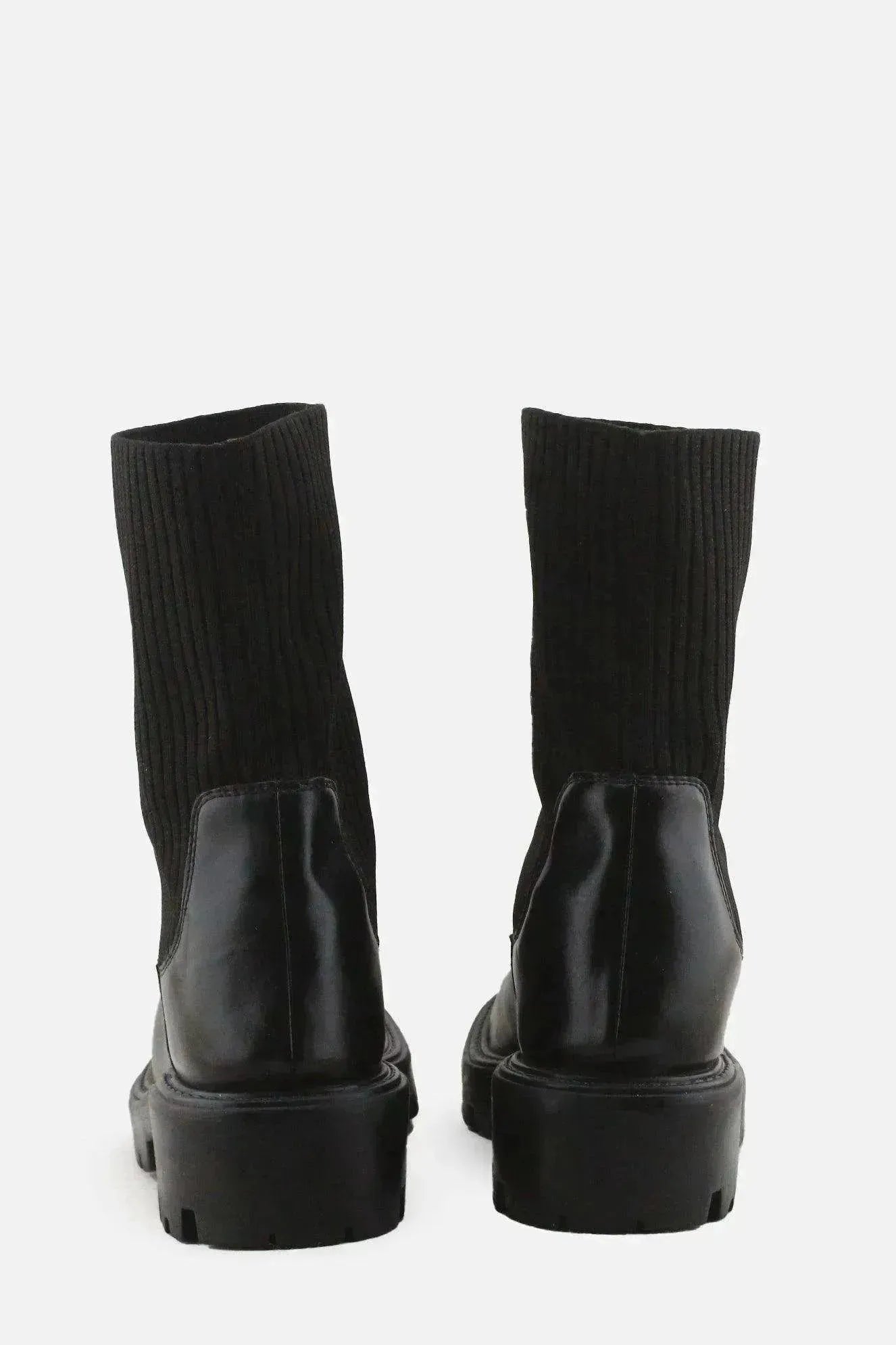 Lefties Stretchable Block Ankle Boots | 100% Authentic Leather - sundaybazar