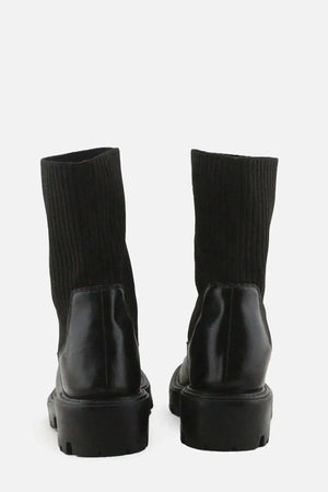 Lefties Stretchable Block Ankle Boots | 100% Authentic Leather - sundaybazar