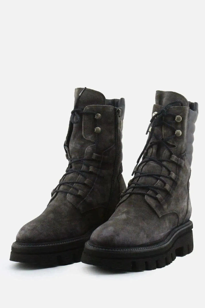 Woman Zipper Laces Combat Ankle Boots | Suede - sundaybazar