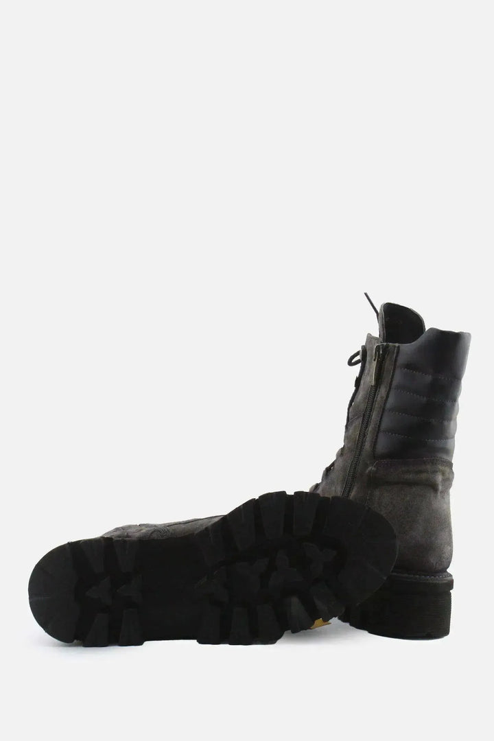 Woman Zipper Laces Combat Ankle Boots | Suede - sundaybazar