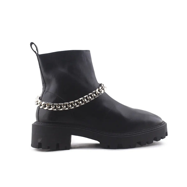 Lefties Zipper Buckle Strap Chelsea Ankle Boots (100% Authentic Leather)