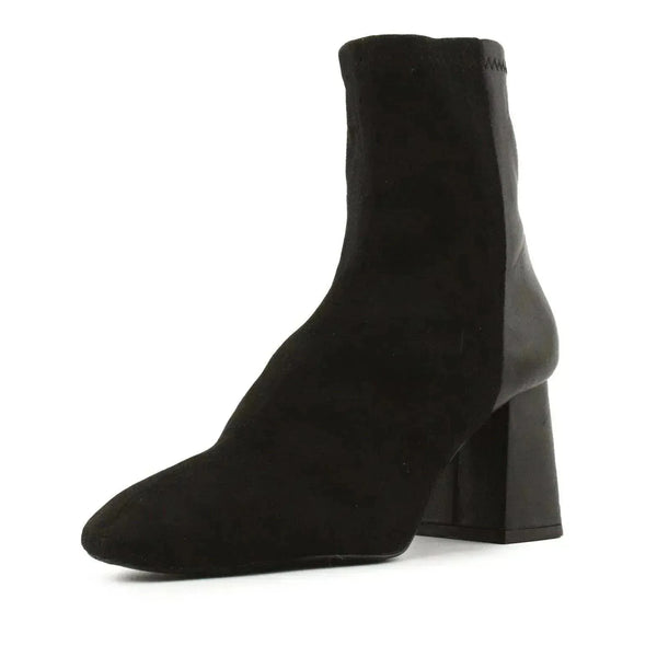 Stradivarius Zipper Block Heels Ankle Boots | Textile - sundaybazar