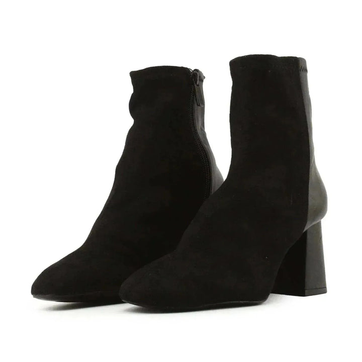 Stradivarius Zipper Block Heels Ankle Boots | Textile - sundaybazar