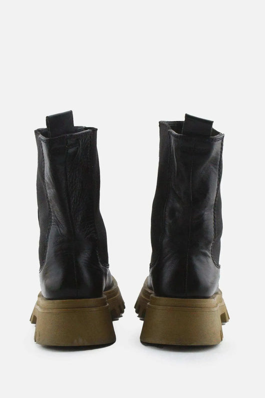 Zara Stretchable Combat Ankle Boots | 100% Authentic Leather - sundaybazar