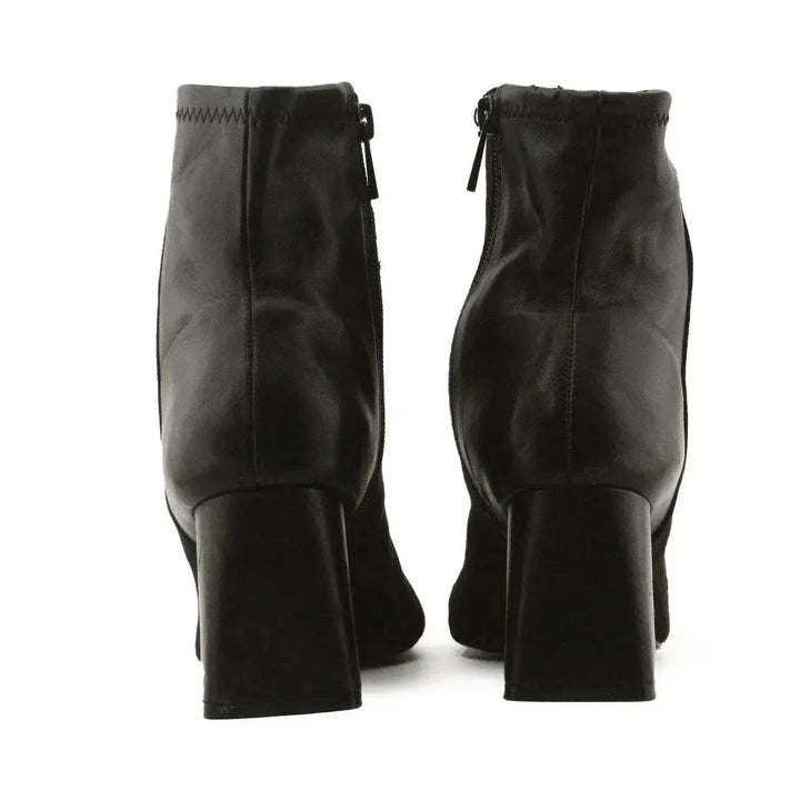 Stradivarius Zipper Block Heels Ankle Boots | Textile - sundaybazar
