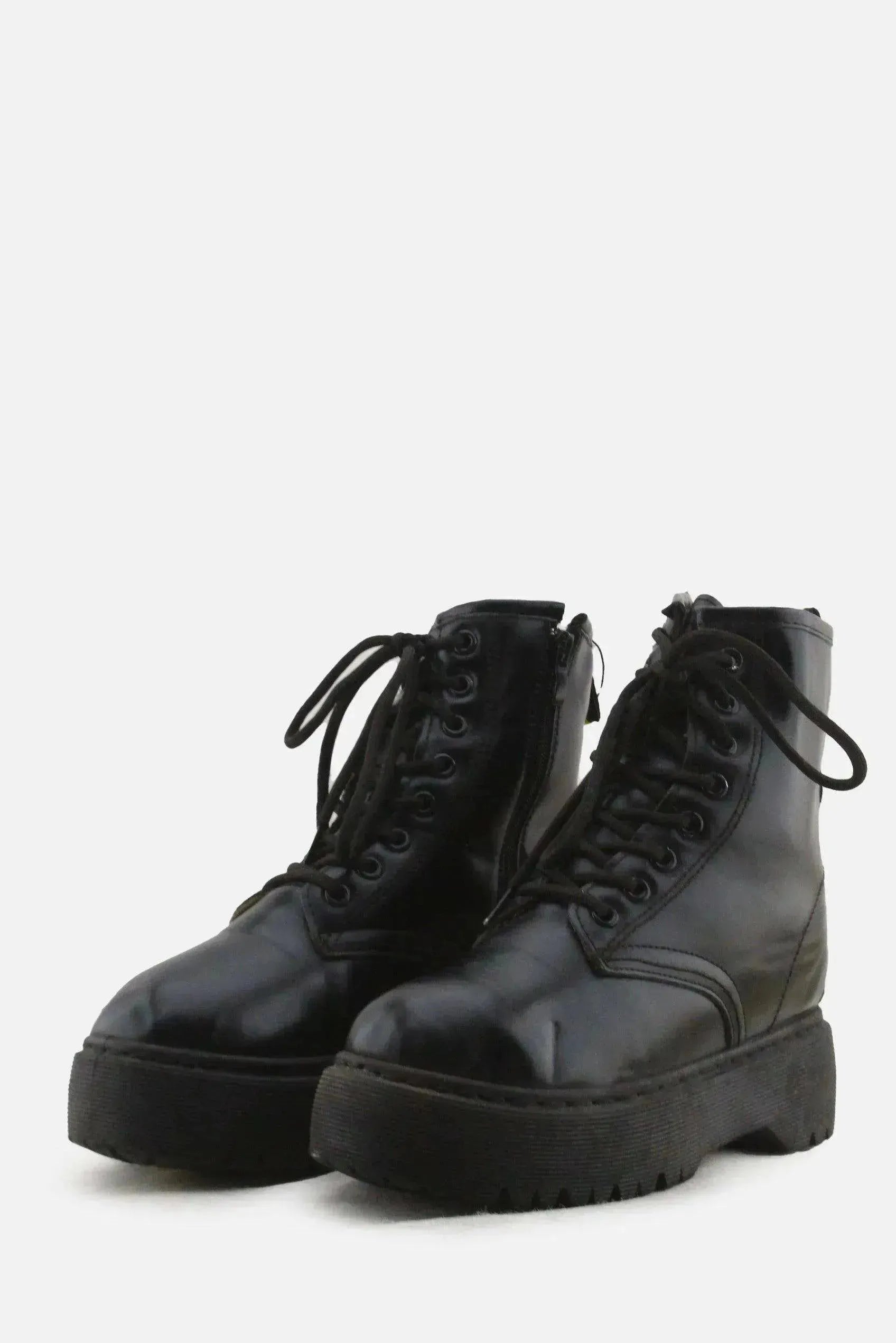 European Brand Zipper Laces Combat Boots | 100% Authentic Leather - sundaybazar