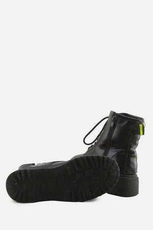 European Brand Zipper Laces Combat Boots | 100% Authentic Leather - sundaybazar