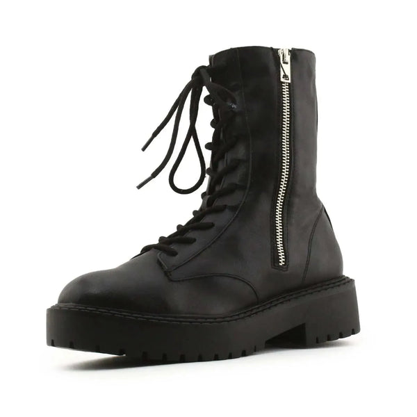 Bershka Zipper Laces Combat Boots | 100% Authentic Leather