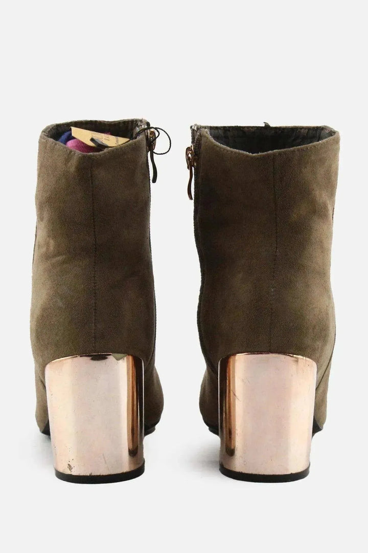 Hotkiss Zipper Block Ankle Boots | Suede - sundaybazar