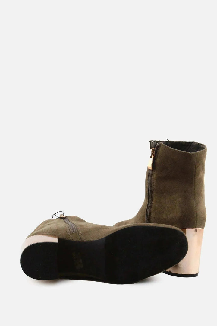Hotkiss Zipper Block Ankle Boots | Suede - sundaybazar
