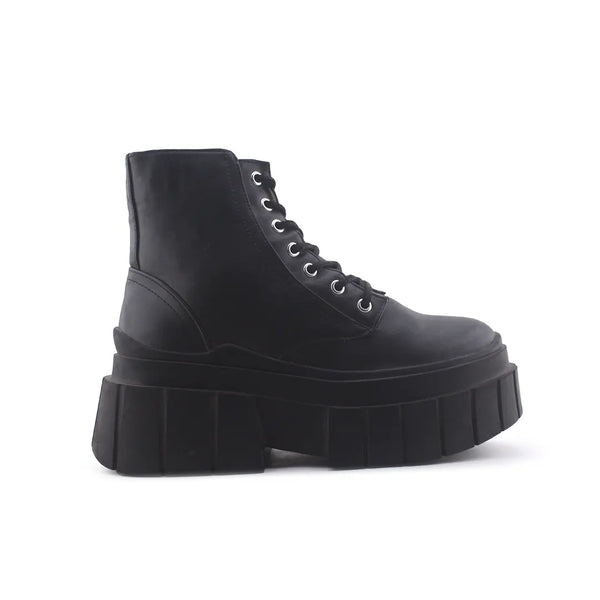 Bershka Lace Up Zipper Combat Ankle Boots (100% Authentic Leather)